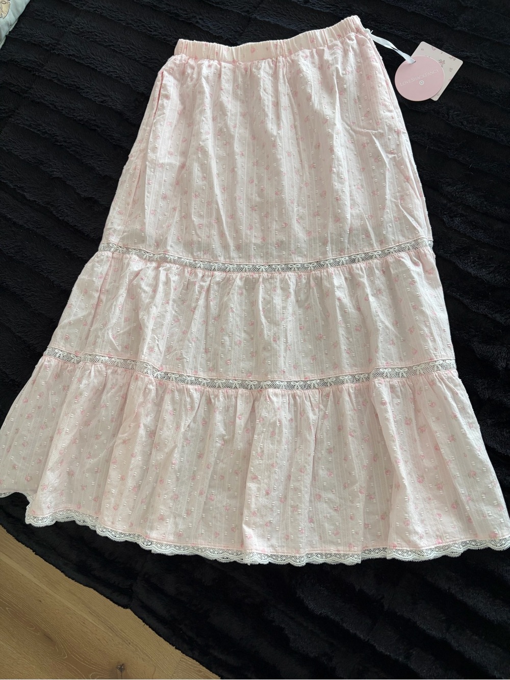 Love Shack Fancy x Target Girls’ Isla Blooming Pale Pink Tiered Maxi Skirt